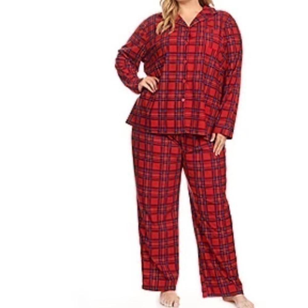 North Pole red plaid 2pc sleepwear